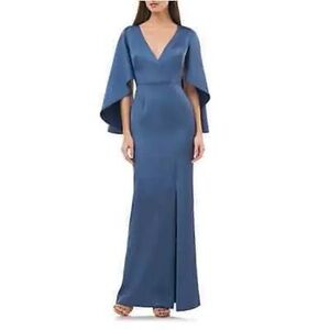 JS Collections V-Neck Blue Maxi Dress